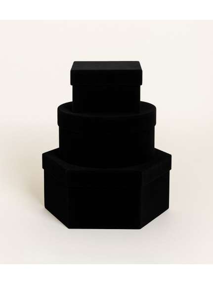 Set 3 cutii forme diferite din catifea – Cod 7679 Negru