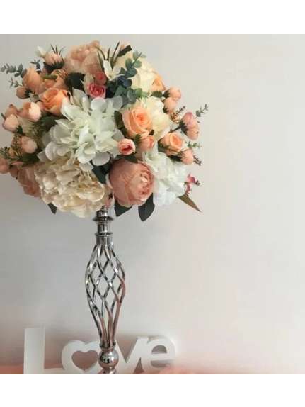Aranjament floral diametru 30 cm Somon.