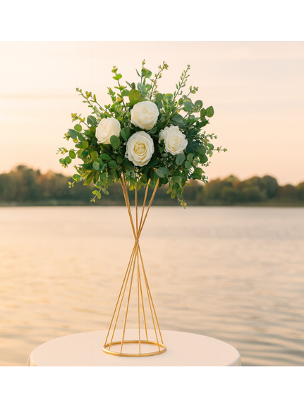 Aranjament Floral cu Hortensii si Eucalipt – Diametru 50 cm