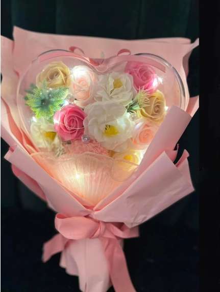 Balon Acrilic BOBO în Formă de Inimă – Diametru 21 cm