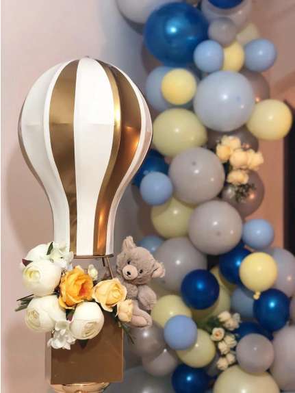 Balon Decorativ cu Nacelă – Auriu, 70 cm