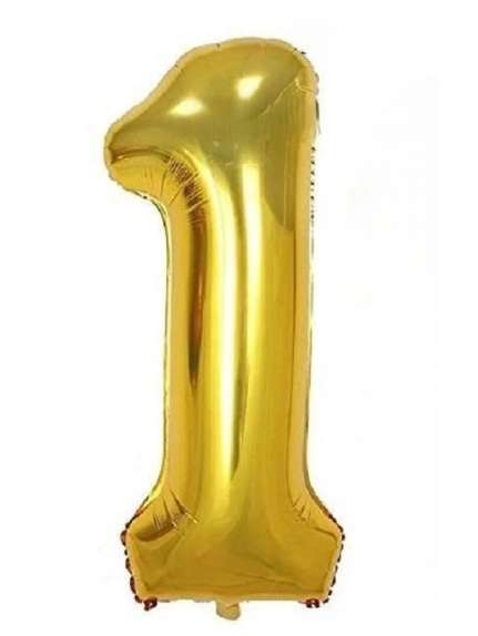 Balon Folie Cifră 1 – Auriu, 100 cm