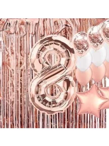 Balon Folie Cifră 8 Rose Gold - 100 cm