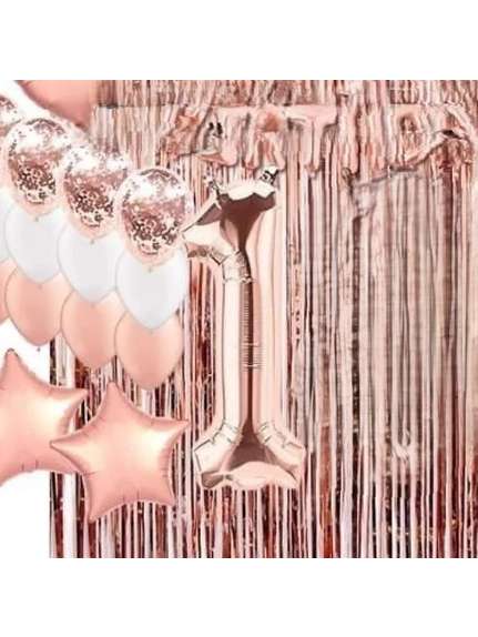 Balon Folie Cifră 1 – Rose Gold, 100 cm