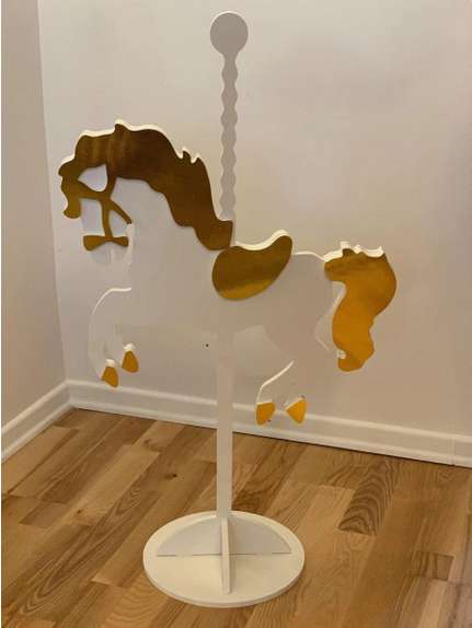 Căluț Decorativ pentru Mese Botez – Cod MDF13, Auriu