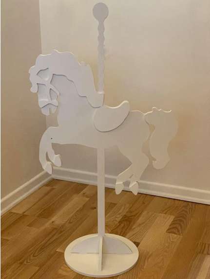 Căluț Decorativ pentru Mese Botez – Cod MDF12, Alb