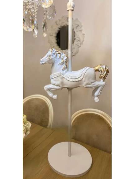 Căluț decorativ din rășină  Alb