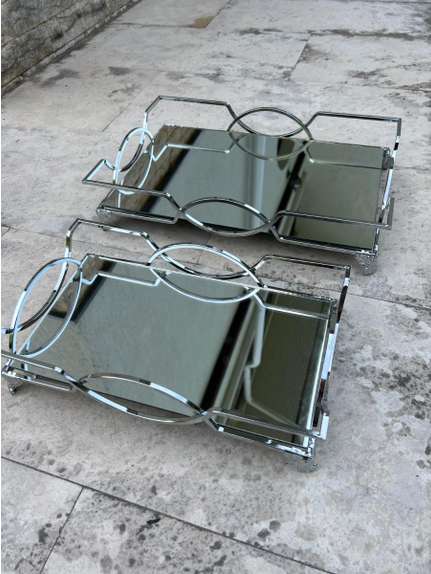 Set 2 Tavi cu Oglindă – Cod CS059 – Argintiu