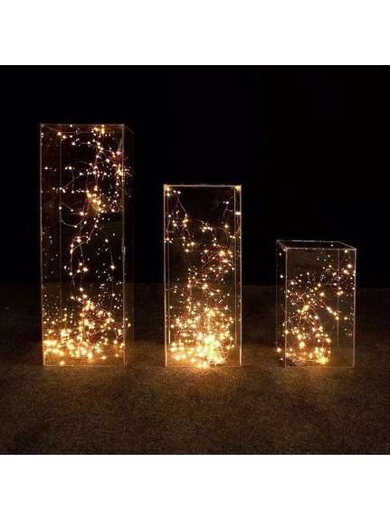 Set 3 Coloane din Plexiglass Transparent – 40/60/80 cm