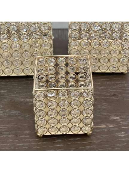 Cub Cristal Auriu – 10 cm, Cod 1827