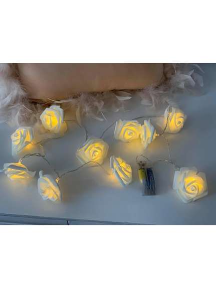 Ghirlanda Luminoasa cu LED si Trandafiri din Spuma – 1 m