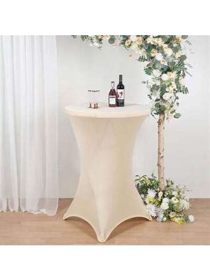 Husă din catifea elastică ivoire – pentru masă cocktail