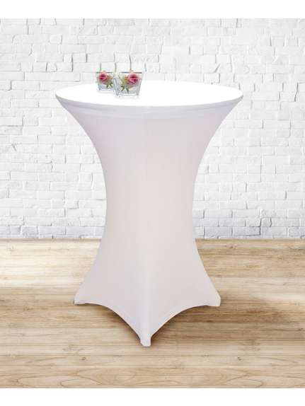 Husa lycra ivory pentru masa cocktail