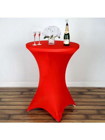 Husă lycra roșie pentru masă cocktail