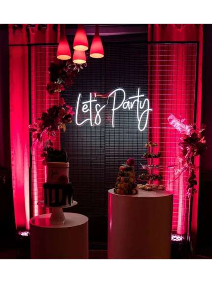 Lampa cu LITERE LUMINOASE LED „LET’S PARTY” – Alb