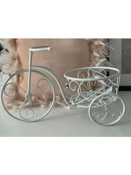 Minibicicleta metalica decorativa – Cod 16040 – Alb vintage
