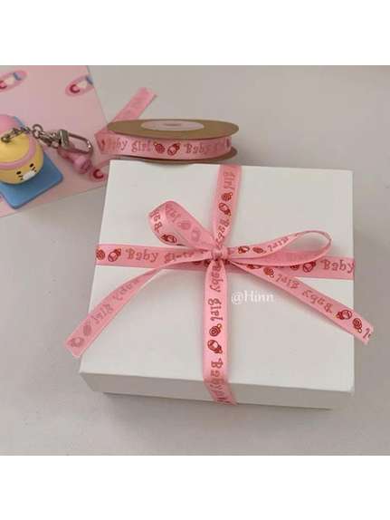 Panglica satin 1.5 cm – Roz „It’s a Girl!”