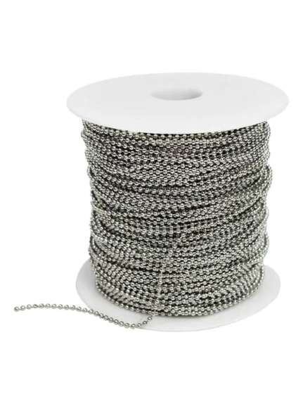 Rolă 55 m cu mărgele tip perlă – 4 mm, argintii