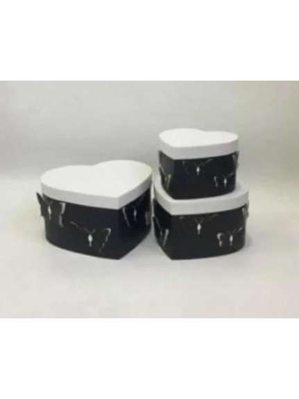 Set 3 Cutii Inima Fluturi – Cod 7753 Negru