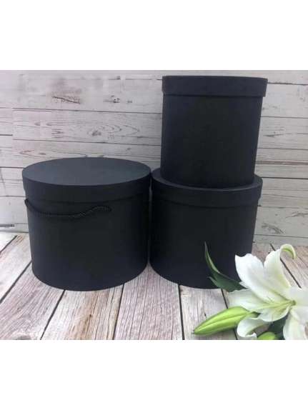 Set 3 cutii rotunde cod 9390 – Negru