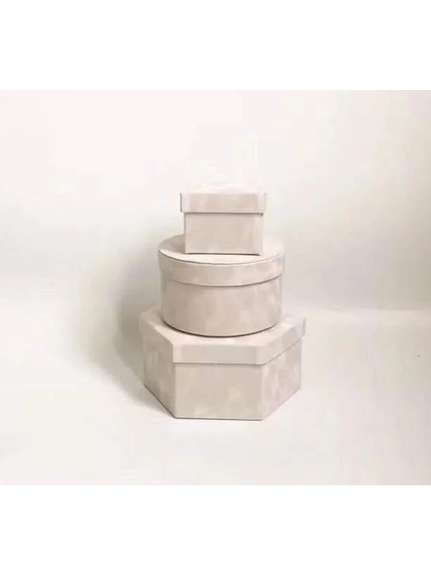 Set 3 cutii forme diferite din catifea – Cod 7679 Alb