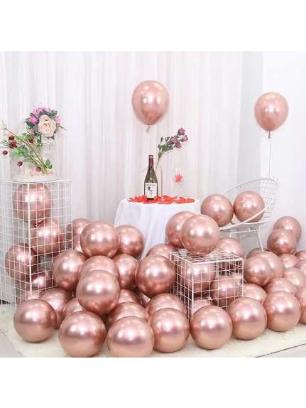 Set 50 Baloane Sidefate Chrome 10 inch – Rose Gold (25 cm)