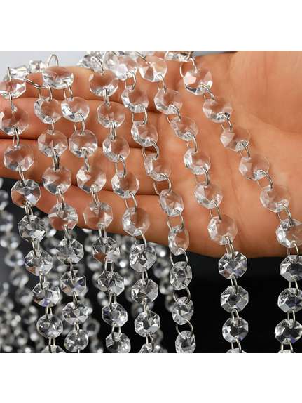 Sirag de cristal cu inele argintii – 7 m