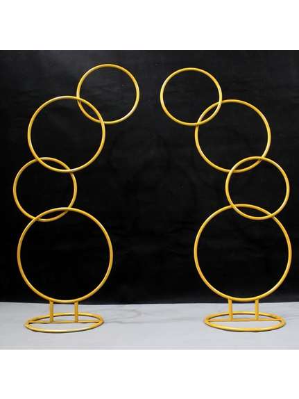 Set 2 Arcade cu Cercuri Interconectate Aurii – Design Elegant pentru Evenimente