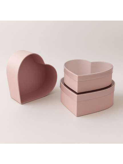 Set 3 cutii carton cu inimioara – Cod 7796 Roz