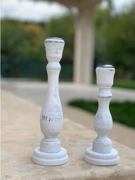 Sfesnic lemn 6308 Alb 18 cm