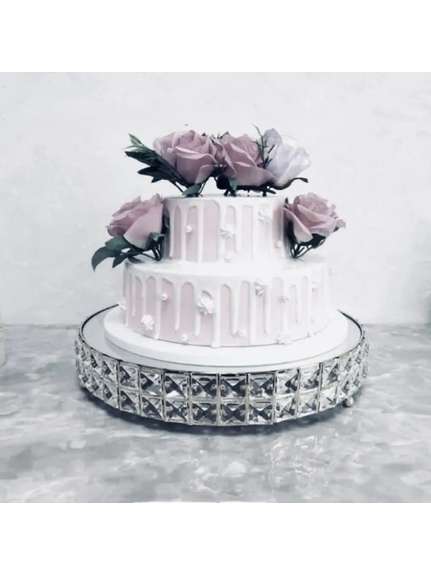 Suport Prajituri / Tort Candy Bar – Cod CR1828 – 25 cm Argintiu