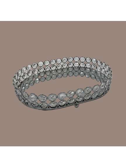 Tava Metal cu Oglinda – Cod 1824 – Mare – Argintiu – 32 cm
