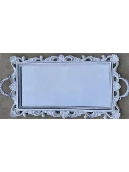 Tava decorativa din rasina alb/argintiu – Cod 6235