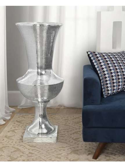 Vază Decorativă Mozaic Oglindă Argintiu – 100 cm, Cod S245