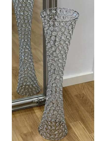 Vaza decorativa din cristal CS121 Argintiu 60 cm