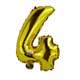 Balon Folie Cifră 4 – Auriu, 41 cm