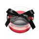 Cutie rotundă cu capac acril cod 2104 – roșu cu fundiță neagră