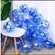 Set 50 Baloane Latex – Transparente cu Confetti Albastru (30 cm)